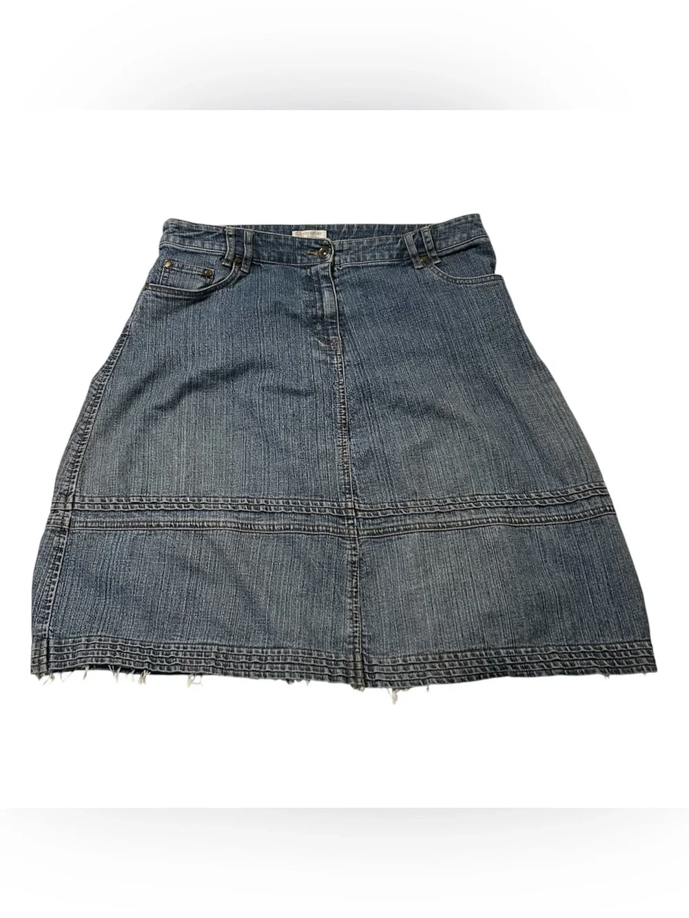 Christopher & Banks Washed Denim A-Line Skirt - Blue - Picture 1 of 7